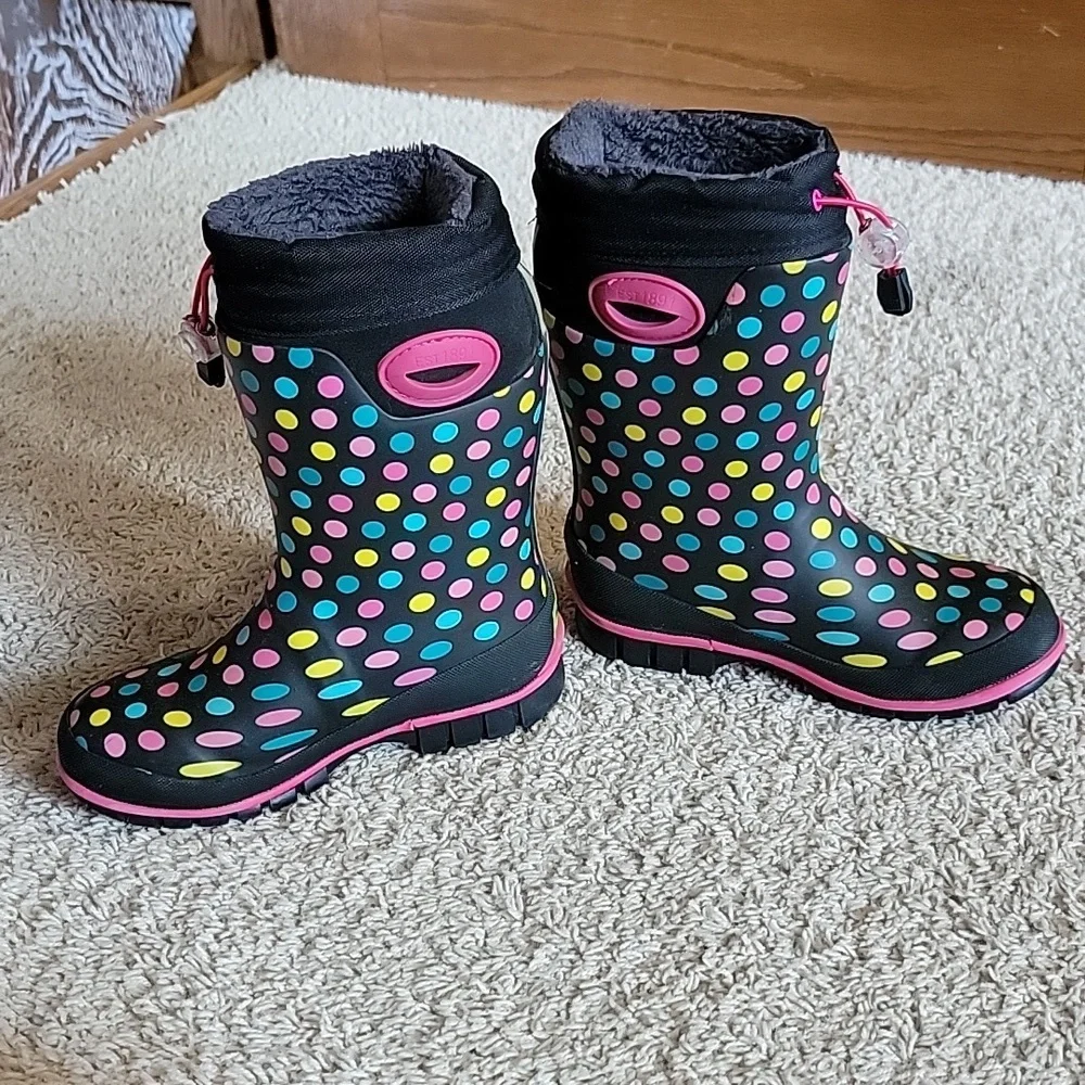 Western Chief Girls Size 12 Waterproof Winter Boots Faux Fur Lined -30°F EUC - Picture 9 of 14